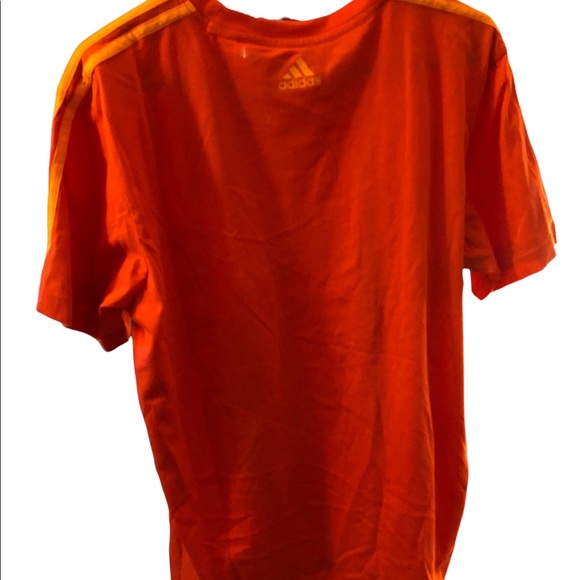 Adidas 3 stripe T-shirt Men’s Large climalite cotton 2013 release NWT Orange - Picture 3 of 12